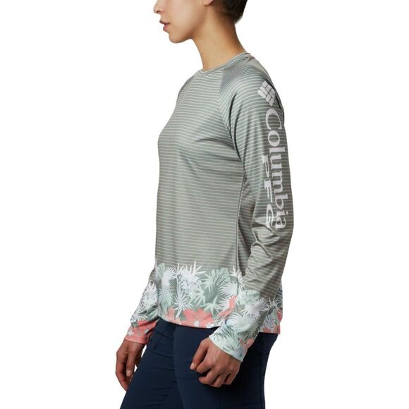 COLUMBIA Striped & Floral Multicolored Sz Large Long Sleeve SUPER TIDAL Shirt - Picture 3 of 6